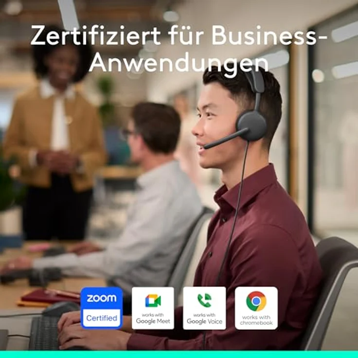 Logitech Zone Wireless 2 ES, Kabelloses Headset mit adaptiver Hybrid-ANC, Bluetooth, USB-C und USB-A, Zoom- und Google-Zertifiziert, Grafit – Bild 2