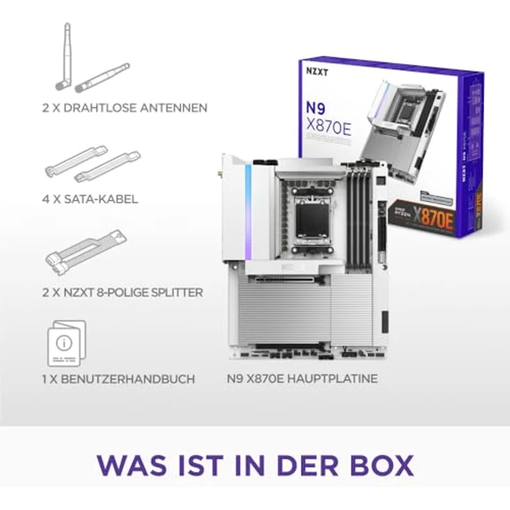 NZXT N9 X870E White DDR5 AM5 Mainboard mit Wi-Fi 7 und Bluetooth 5.4 – Bild 7