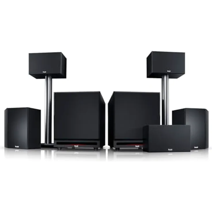 Teufel System 6 THX 5.2 Heimkino Set, Kino-Atmosphäre, THX-Niveau, 2 Mächtiger Subwoofer - schwarz