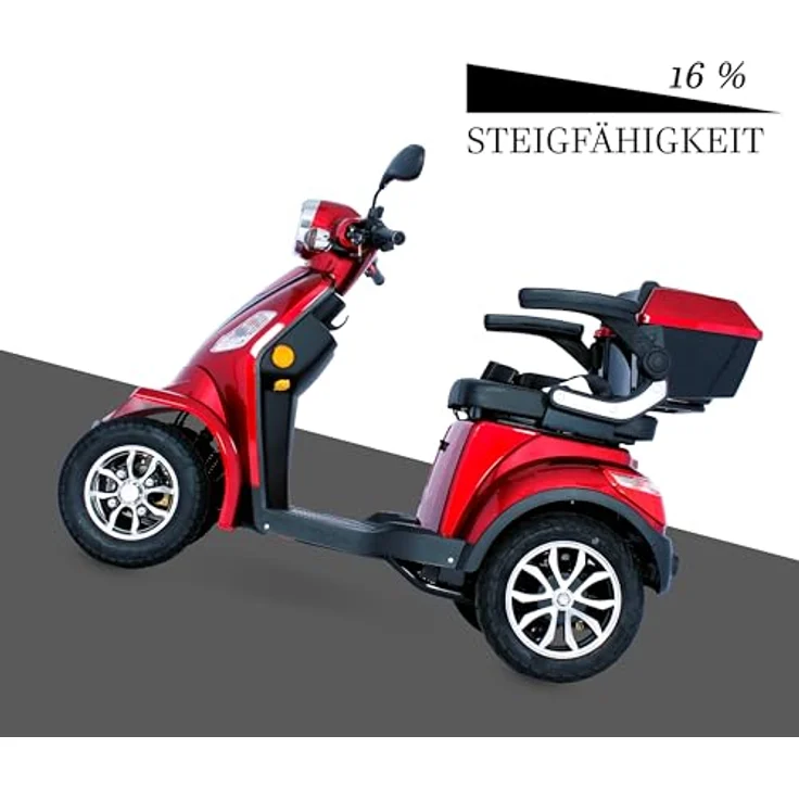ECO ENGEL 510 Elektromobil 4 Rad, Seniorenmobil 1000 Watt, 25 km/h, mit USB-Anschluss, Topcase und Sicherheitsgurt, straßentauglich, vormontiert geliefert – Bild 4