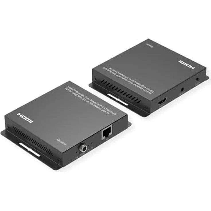 ROLINE HDMI Verlängerung, über IP, 4K30Hz, 120m, mit IR, in stabilem Metallgehäuse – Bild 1