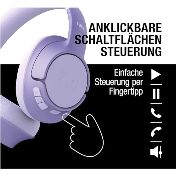 Fresh 'n Rebel Clam Fuse Bluetooth kopfhörer Over Ear mit Hybrid Active Noise Cancelling, mit ENC-Mikrofon (perfekte Anrufe), Kabellose kopfhörer mit Ambient Mode, 45h Spielzeit (Lila) – Bild 5