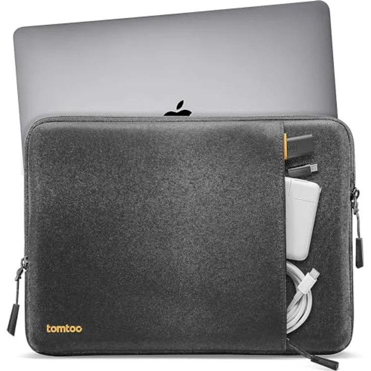 tomtoc A13D2D1GP Defender-A13 Laptop-Sleeve Kit 2-teilig, 14 Zoll, Schwarz, Cornerarmor-Technologie, recycelter Kunststoff – Bild 2