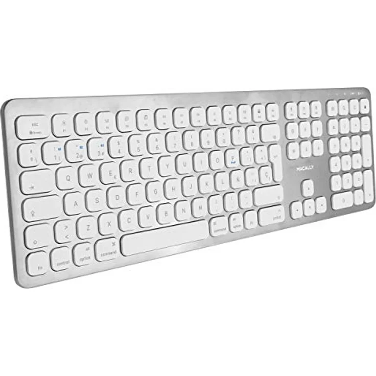 Macally BTWKEYMB-ES, erweiterte Bluetooth Funk-Tastatur mit Ziffernblock, SPANISCHES Layout, Alu-Design, kompatibel mit Mac, PC, iOS und Android – Bild 6