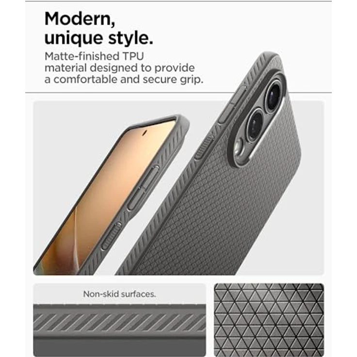 Spigen Liquid Air Hülle Kompatibel mit Samsung Galaxy S25 Edge, TPU Schutz mit Air Cushion Technologie, Marble Gray – Bild 5