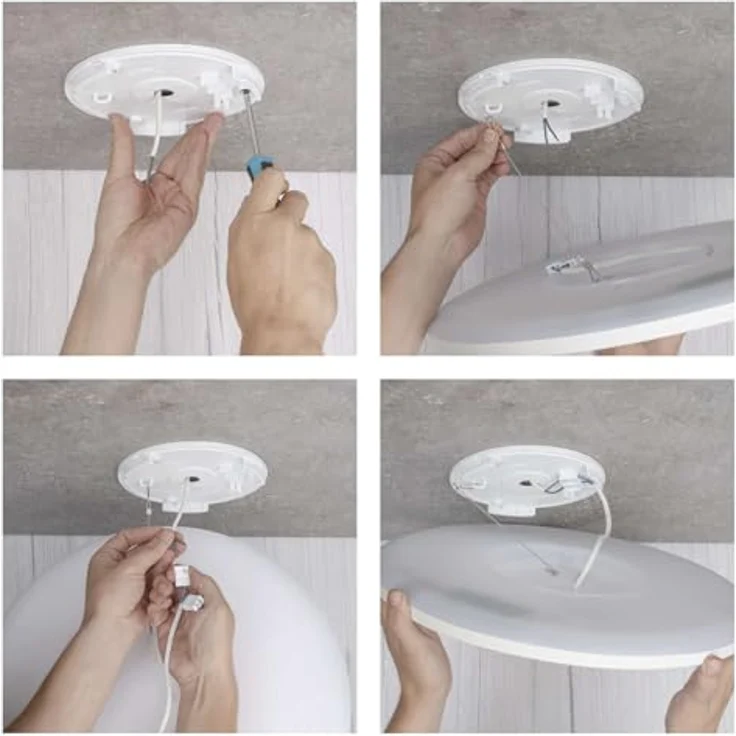 EMOS LED-Wand-/Deckenleuchte FLORI, rund - neutralweiß 4000 K - 2200 lm - 22 W - 25 000 Std. - Abstrahlwinkel 110° - für Innenbereich - Ø 42 cm - weiß – Bild 4