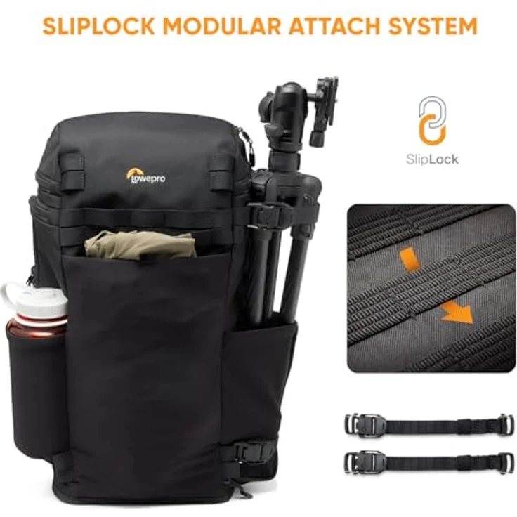 Lowepro ProTactic Lite BP 150 AW III Laptop-Rucksack, Zugang oben u. seitlich, 25 L, für Foto-/Videografen, Regenhaube, recyceltes Gewebe, schwarz – Bild 5