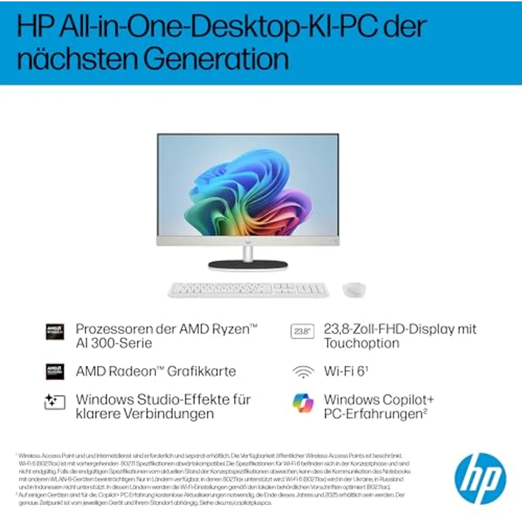 HP 24-ct2450ng AiO 23,8", AMD Ryzen 5 340, 16 GB RAM, 1 TB SSD, Radeon 840M, Windows 11 Home – Bild 7