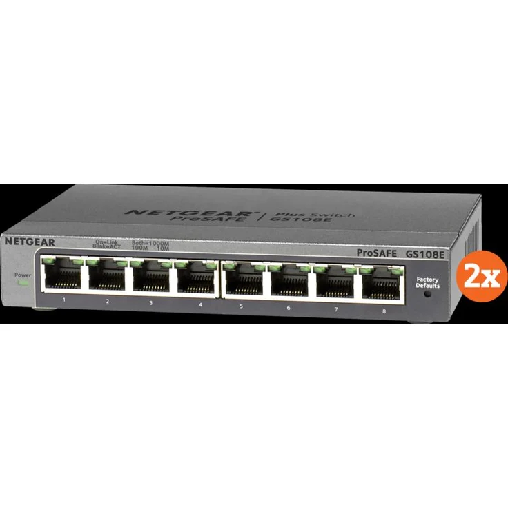 Netgear GS108E Duo Pack, Netzwerk Switch mit 16 Ports, VLAN-Unterstützung und Qualitätsdienstleistung