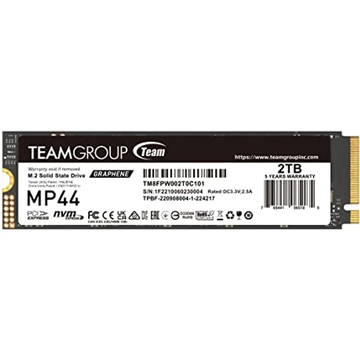 SSD Team MP44 M.2 2TB PCIe G4x4 2280 – Bild 1