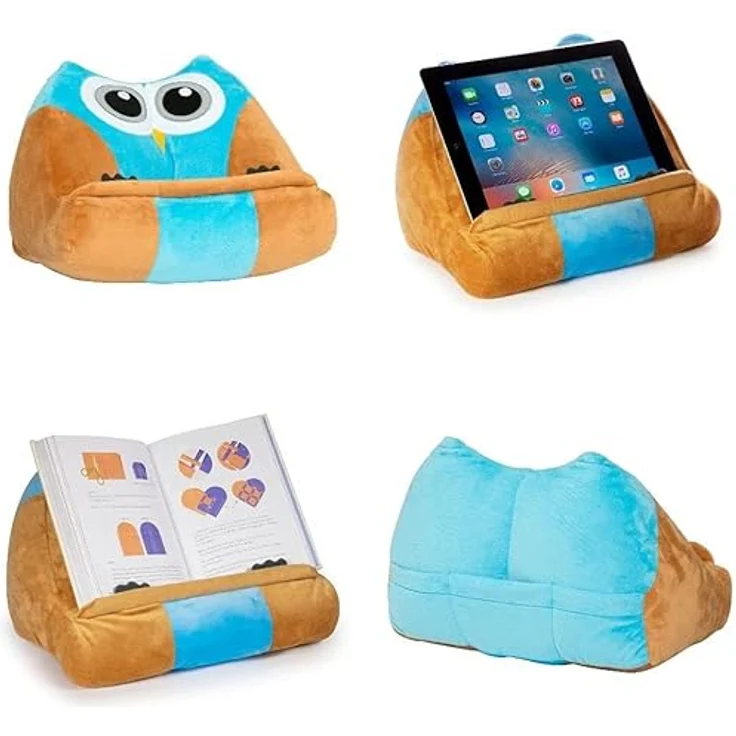 Cuddly Reader Tablet Kissen, Lesekissen Leseständer, Buchhalter Buchstütze, Tablethalter iPad Ständer Owliver – Bild 3