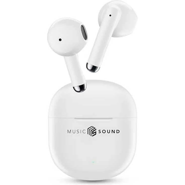 Music Sound Breeze, True Wireless Stereo (TWS) Bluetooth-Headset mit farbiger Hülle für Anrufe und Musik, 64 g, Weiß – Bild 1