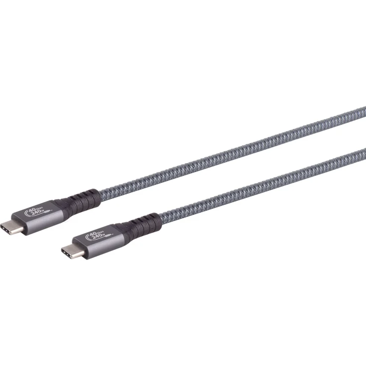 Kabelbude.eu USB Kabel Typ-C Stecker auf Typ C Stecker, 4.0, 240W PRO, 0,50m, robust mit Metallgehäuse und Anti-Pilling PET Kabelmantel