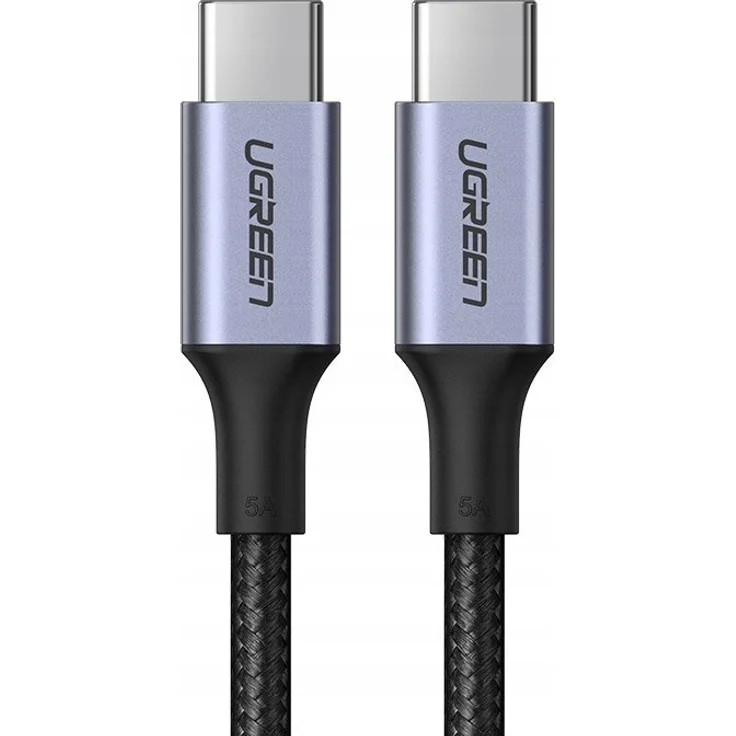 UGREEN USB Typ C Kabel C - USB Typ C, 5 A 100 W Schnellladung, 2 m grau, Datenübertragung 480 Mbit/s