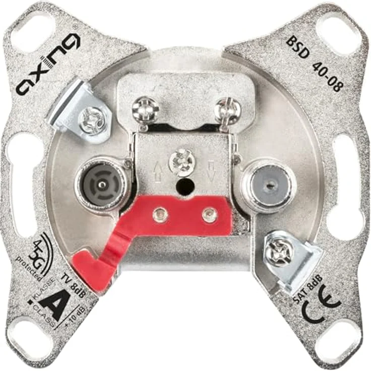 Axing BSD04008 Antennendose, SAT/TV/UKW Unterputz Durchgangsdose mit 11 dB Anschluss- und 2,8 dB Durchgangsdämpfung, rückkanaltauglich – Bild 2