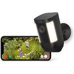 Ring Spotlight Kamera Pro Akku (Spotlight Cam Pro Battery) | Überwachungskamera aussen mit HDR-Video, WLAN, Bewegungserfassung, Alexa-kompatibel | Akkubetriebene Sicherheitskamera mit LED & Sirene, schwarz