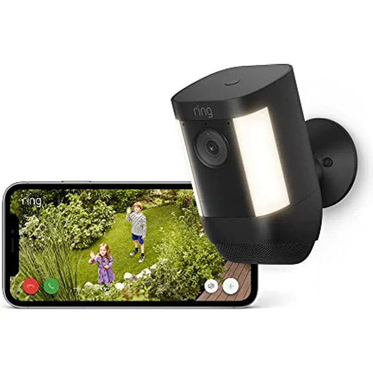 Ring Spotlight Kamera Pro Akku (Spotlight Cam Pro Battery) | Überwachungskamera aussen mit HDR-Video, WLAN, Bewegungserfassung, Alexa-kompatibel | Akkubetriebene Sicherheitskamera mit LED & Sirene, schwarz – Bild 1
