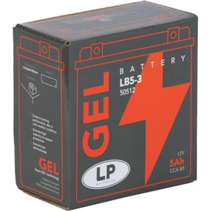 Landport LB5-3, 12V 5Ah Gel-Motorradbatterie mit hoher Startleistung und wartungsfreiem Design – Bild 3