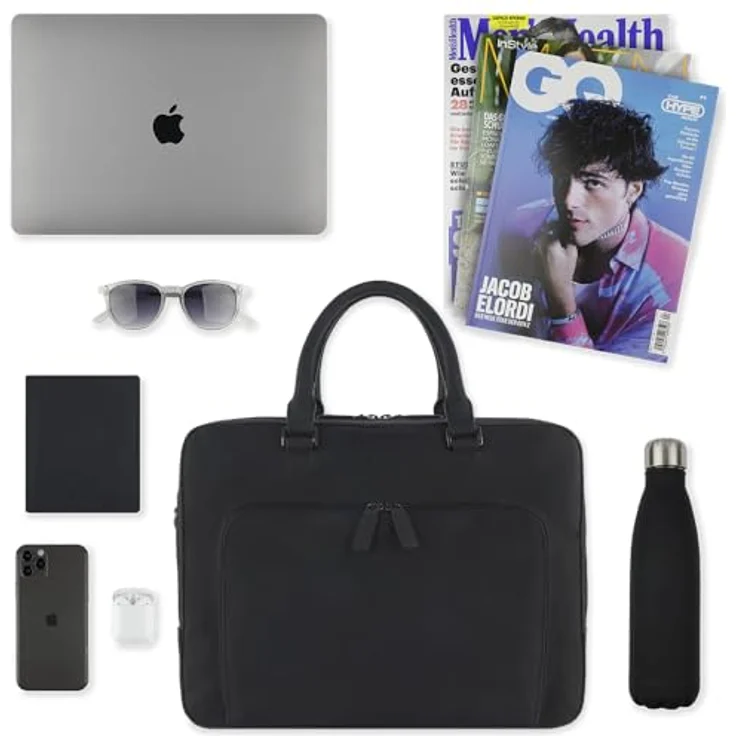 Bugatti Aktentasche Luca Briefcase (17"), Notebooktasche aus mattem Ziegenleder – Bild 5