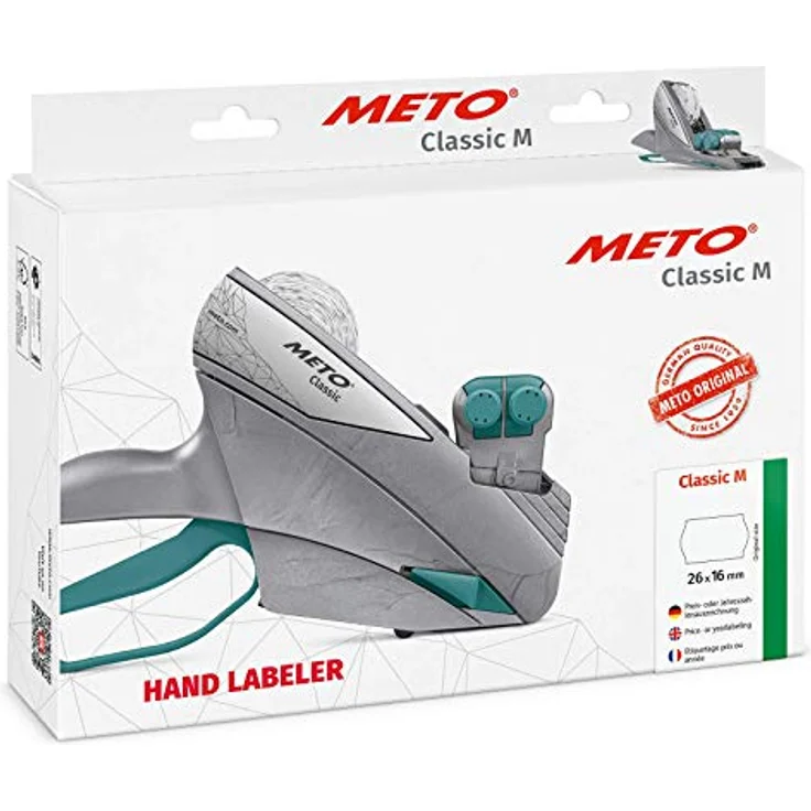 Meto Preisauszeichner Classic M 2026, 2-zeiliger Profi-Preisauszeichner mit 20 alphanumerischen Zeichen für Gastronomie – Bild 6
