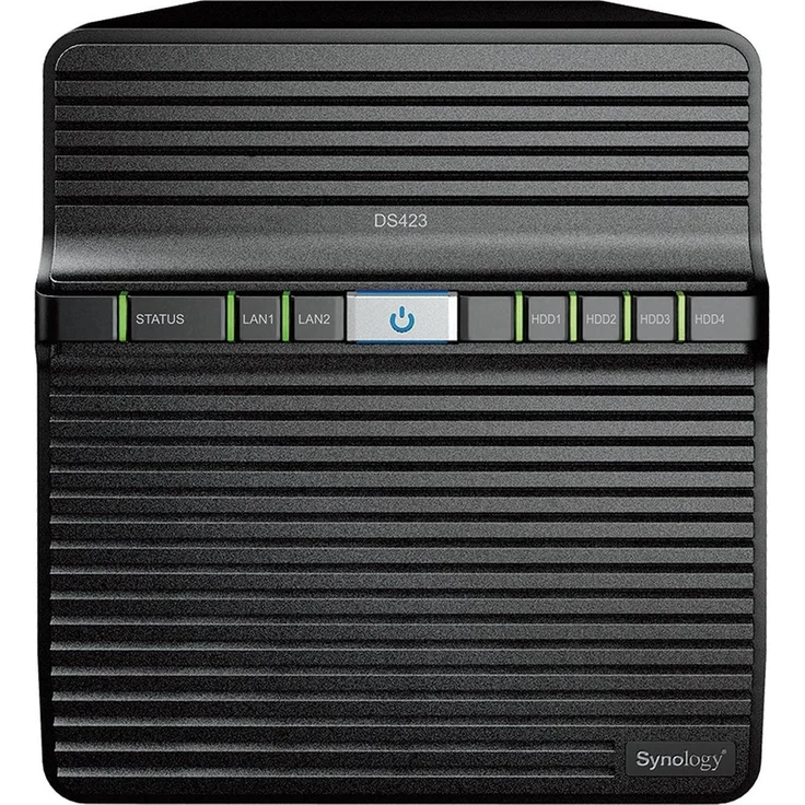 Synology DS423, NAS mit 24 TB (4x 6 TB, WD Red), Schwarz, unterstützt Datei-Synchronisation und digitale Fotozentren