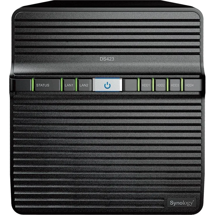 Synology DS423, NAS mit 24 TB (4x 6 TB, WD Red), Schwarz, unterstützt Datei-Synchronisation und digitale Fotozentren