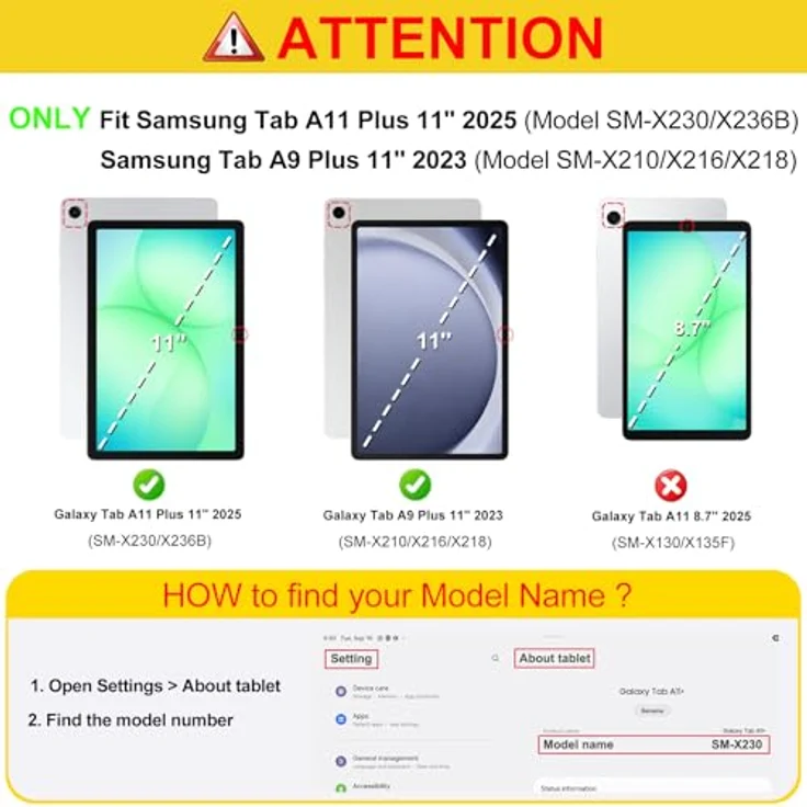 Fintie Hülle für Samsung Galaxy Tab A11+ Plus 11" 2025 / Tab A9+ Plus 11 Zoll 2023, Ultradünn Schutzhülle mit Translucent Rückseite im Farbverlauf, praktischer Trifold-Ständer, Magnetverschluss – Bild 2