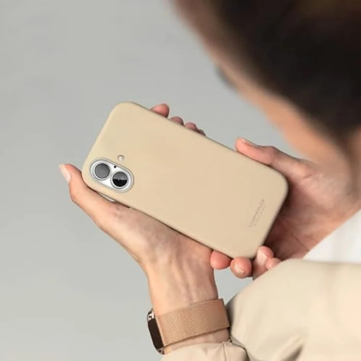 VONMÄHLEN Like Leather Case – Luxuriöse Hülle aus veganem Leder, kompatibel mit iPhone 16 Plus und MagSafe, nachhaltig und elegant - Cream – Bild 3