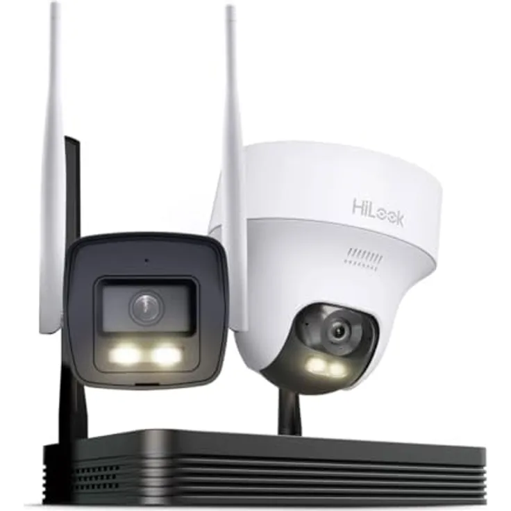 HILOOK Überwachungskamera HiLook IKS-2044BTH-PH/W, 4MP WLAN Kamera mit KI Personen- & Fahrzeugerkennung, Plug-&-Play, Nachtsicht bis 30m, inklusive NVS