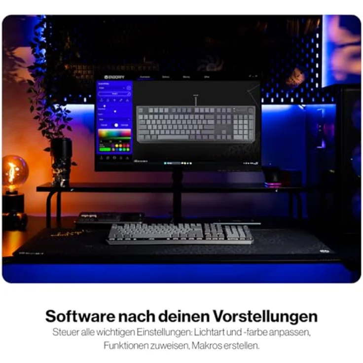 ENDORFY Thock V2 DE, QWERTZ Gaming-Tastatur mit Gateron Red Switches, Hot-Swap, Aluminium-Oberteil, Lautstärkeregler und programmierbare Makros – Bild 5