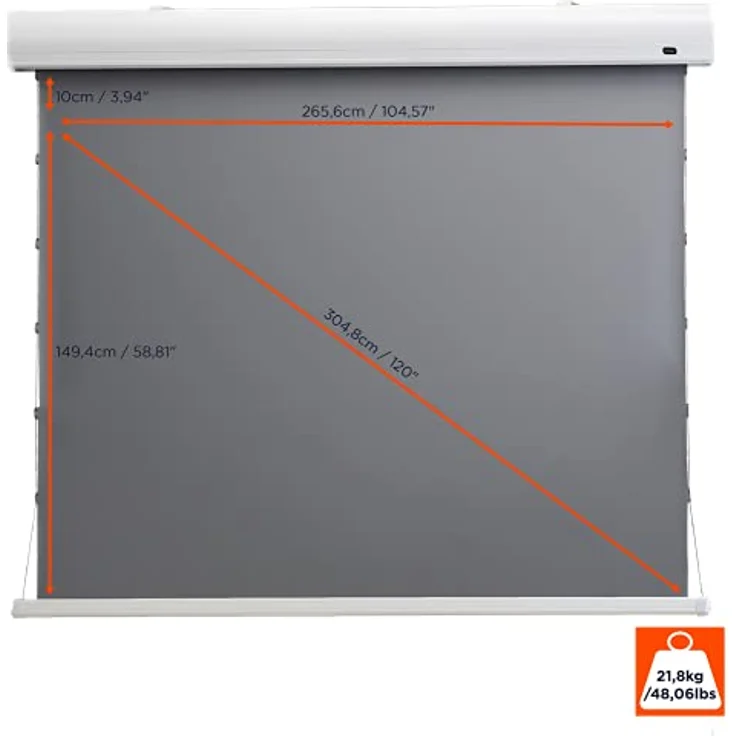 celexon HomeCinema Motorleinwand Tension 265 x 149 cm 120'' - Dynamic Slate ALR – Bild 3
