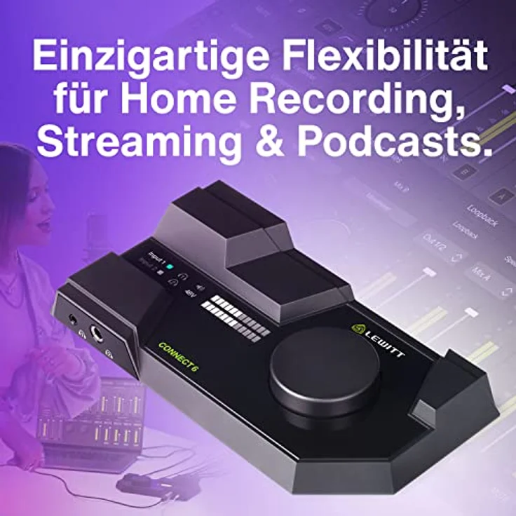 LEWITT CONNECT 6, Dual USB-C Audio Interface mit 72 dB Verstärkung, DSP Effekten und Software-Lizenz für perfekte Aufnahmen und Streaming – Bild 2