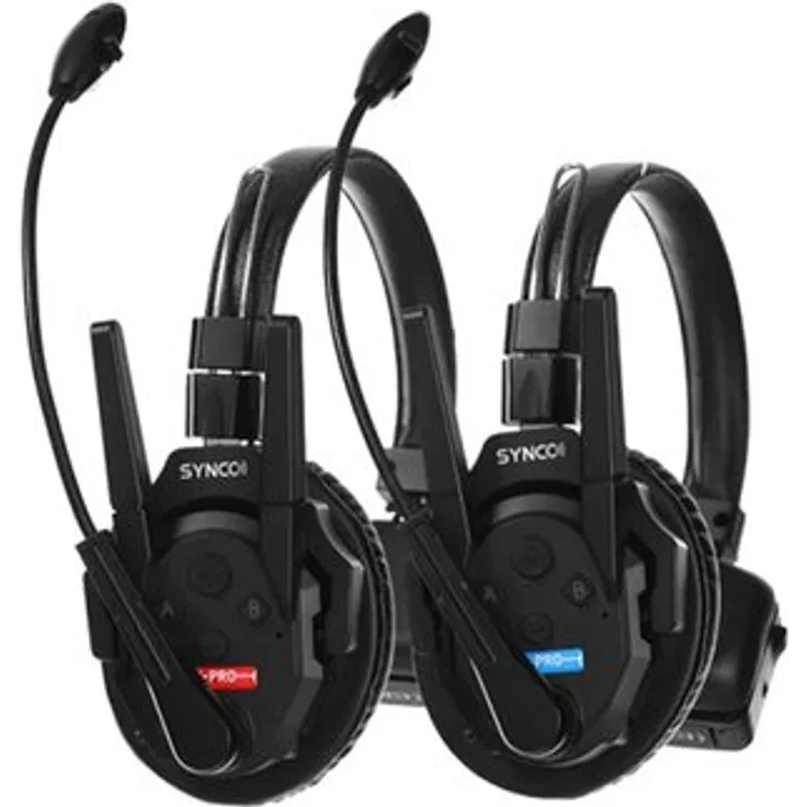 SYNCO Xtalk XPro 2, Wireless Intercom System mit 500m Reichweite und AEC-Technologie, Set mit 2 Headsets