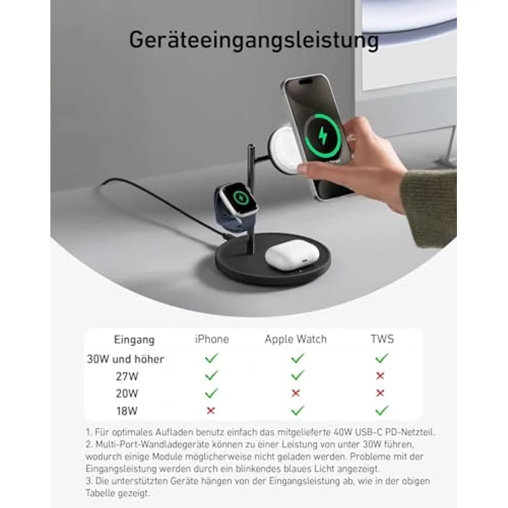 Anker MagGo Wireless Charging Station, Wireless Charger, Schwarz – Bild 7