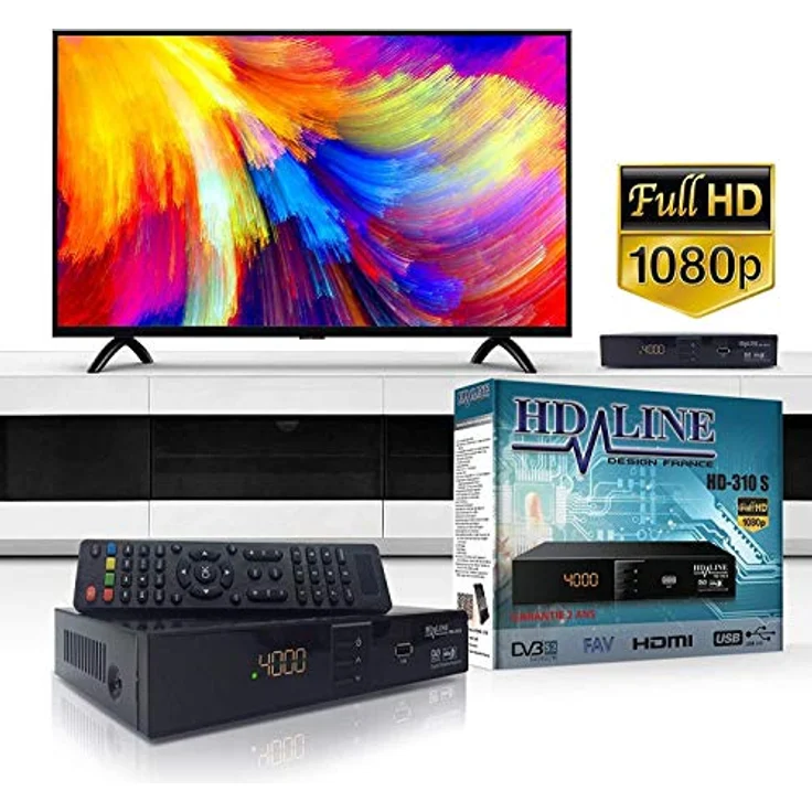 HD-LINE HDMI Receiver Satellit HD Digitaler Satelliten Receiver HDMI DVB S2 Receiver für Sat HD HDMI Sat Receiver HDMI HD Receiver Sat Digital für Satelliten Resiver für TV DVB-S, Mit PVR Schwarz – Bild 3