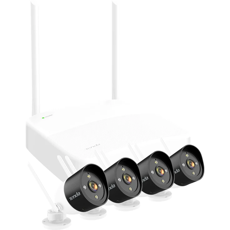 Tenda K4W-3TC Video Surveillance Kit Wired & Wireless 4 Channels (2304 x 1296 Pixels), Netzwerkkamera, Weiß