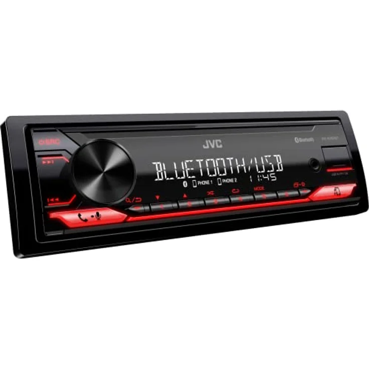 JVC KD-X282BT, 1-DIN Digital Media Receiver mit Bluetooth, FM/AM Tuner und USB, rot – Bild 2