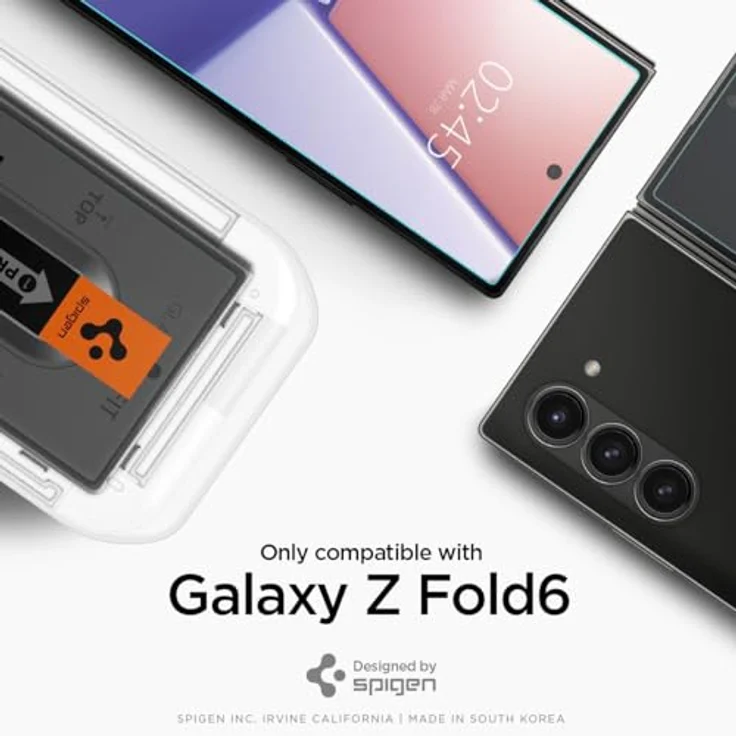 Spigen Glas.tR EZ Fit Schutzfolie für Samsung Galaxy Z Fold 6, 2 Stück, Kratzfest, Hüllenfreundlich, Touch reaktiv – Bild 2