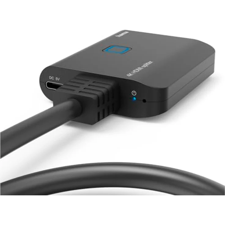 Hama HDMI Splitter 4K 1 In 2 Out (4K@30Hz, Adapter zur Übertragung eines HDMI-Signals auf 2 Ausgabegeräte, z. B. Beamer, Bildschirm oder 2 Monitore gleichzeitig, 60 cm) schwarz – Bild 4
