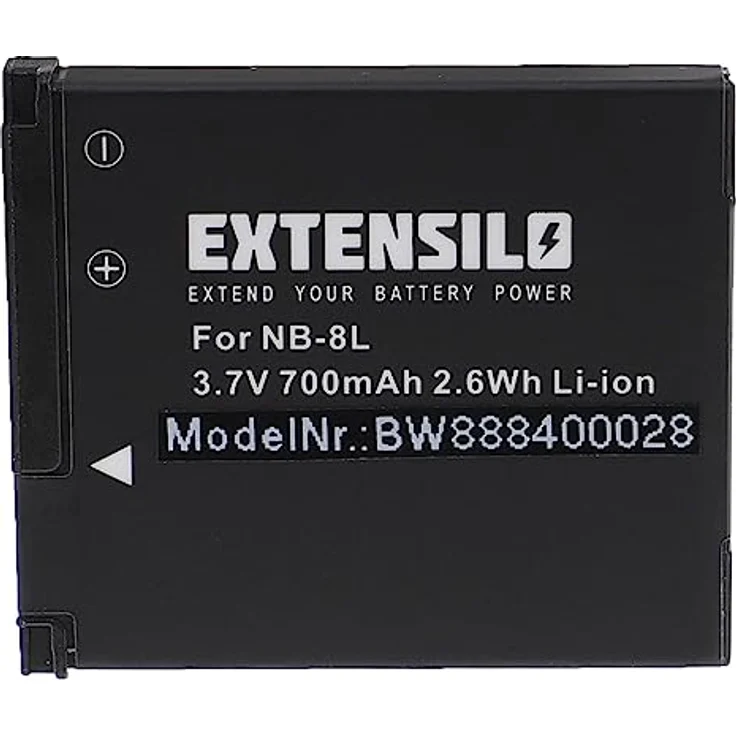EXTENSILO Akku Ersatz für Canon NB-8L, 700 mAh Lithium-Ionen Akku, wiederaufladbar, langlebig – Bild 1