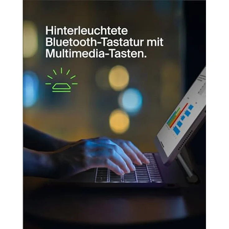 Belkin Pro Bluetooth-Tastatur mit Hülle und magnetischem Ständer, iPad Tastatur, Multi-Gesture-Steuerung, magnetische Befestigung des Apple Pencil, Multimedia-Tasten, iPad Air 10,9"/iPad Pro 11", schwarz – Bild 4