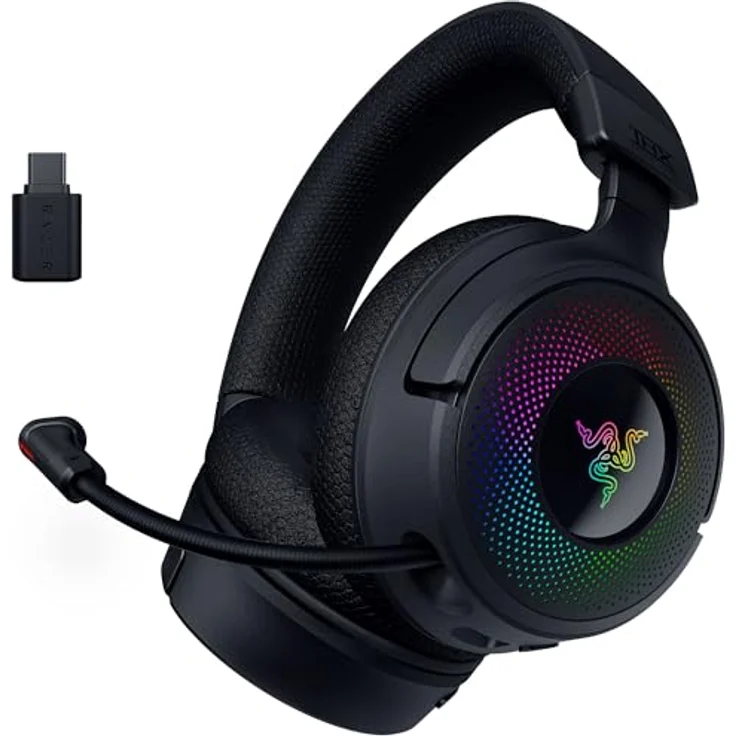 Razer Kraken V4 - Kabelloses Gaming-Headset (THX Spatial Audio, 9-Zonen-RGB-Beleuchtung, Schwarz) – Bild 1