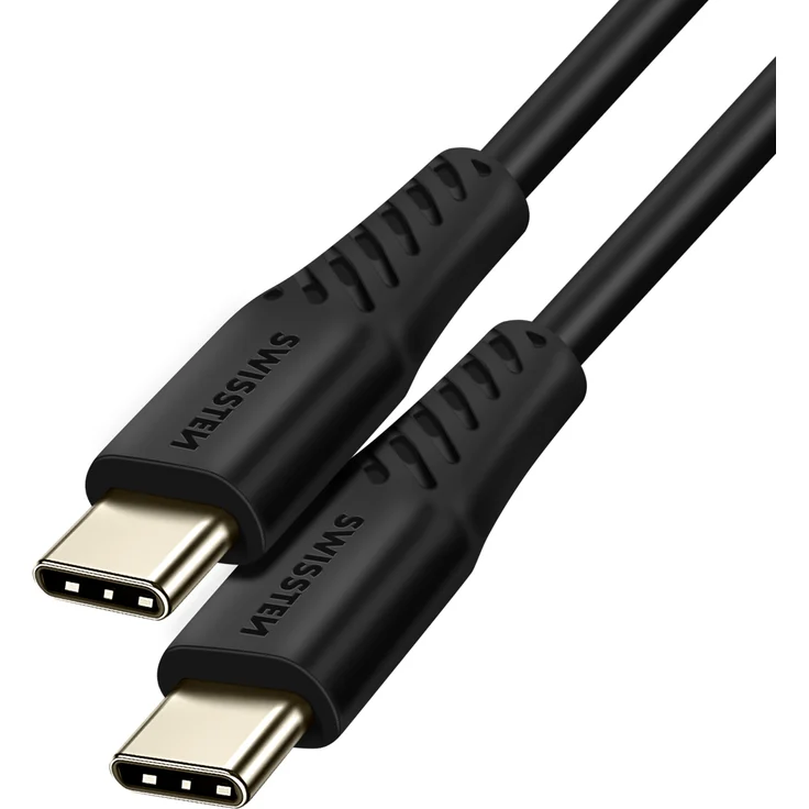 Swissten USB-C / USB-C 100W Ultra-Schnellladung Datenkabel 1.5m, Schwarz