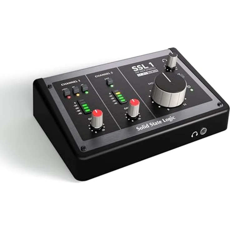 Solid State Logic SSL 1 USB-C-Audio-Interface mit 2 Eingängen, 2 Ausgängen und hochwertigem Mikrofonvorverstärker, Schwarz – Bild 2
