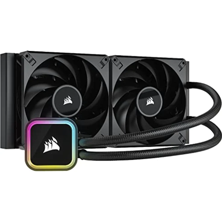 Corsair iCUE H115i RGB Elite CPU-Flüssigkeitskühler (16 Dynamische RGB-LEDs, AF Elite Series 140-mm-FDB-Lüfter, 280-mm-Radiator, iCUE-Software, LGA 1700-, 1200-, 115X-, 2066- und AM4-Sockel) Schwarz – Bild 1