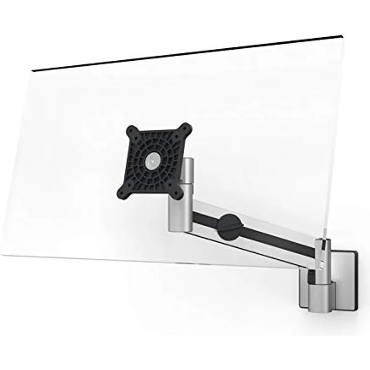 Durable Monitor Wandhalterung Pro, flexibler Schwenkarm 360° drehbar, für VESA Bildschirme 21-27", silber, 509023