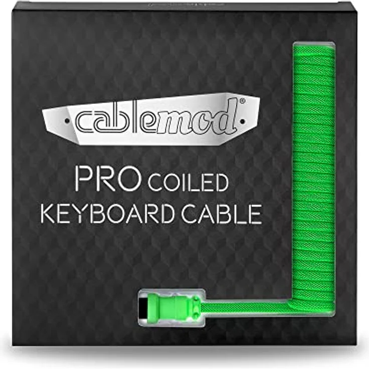 CableMod Pro Coiled Keyboard Cable USB-C zu USB Typ A, Viper Green, 1.50 m, doppelte Ummantelung aus ModFlex und ModMesh, Aluminiumstecker, USB 2.0 – Bild 5