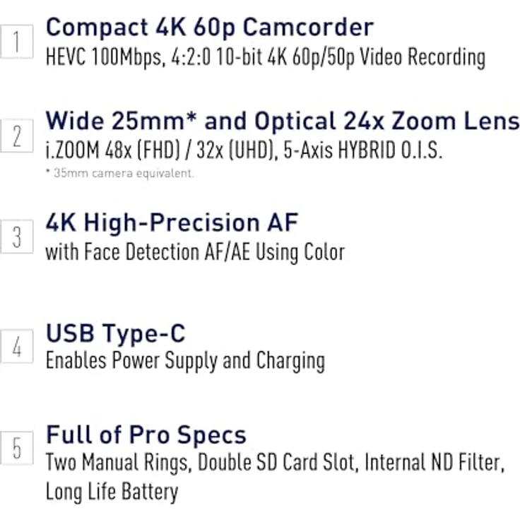 Panasonic HC-X1200E, 4K 60p Camcorder mit 24-fachem optischen Zoom, Schwarz – Bild 2