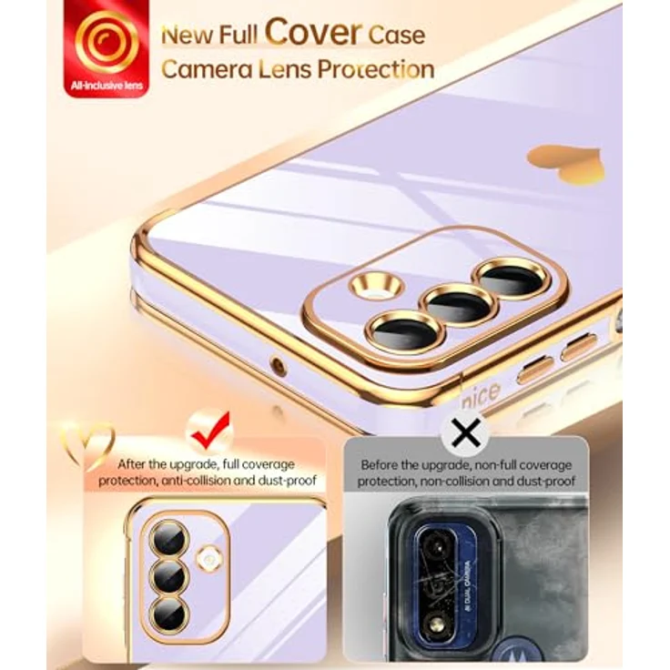 LeYi Handyhülle für Samsung Galaxy A26 5G, TPU Silikon mit Cute Herz Muster und Schutzfolie, lila, stoßfest und kratzfest mit Kameraschutz – Bild 3