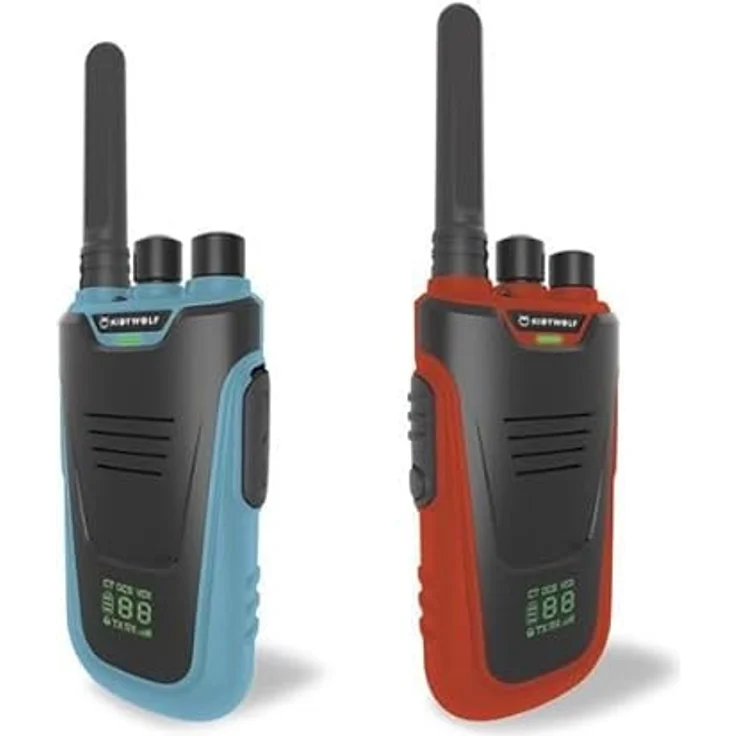KIDYWOLF Walkie-Talkies mit Taschenlampe, Reichweite bis 6 km, blau/rot – Bild 2